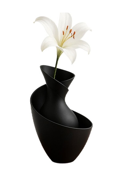 Spiral Formda Modern Vazo-fibrika Store Siyah