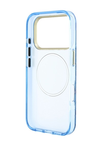Apple iPhone 18 Pro Max Uyumlu Kılıf Guess Lisanslı M-safeli Gül Desenli Simli Yazı Logolu Kapak Açık Mavi