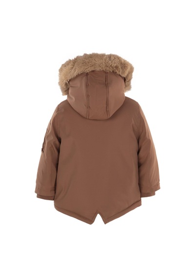 Civil Boys Kapüşonu Kürklü 2-5 Yaş Parka - Kahve