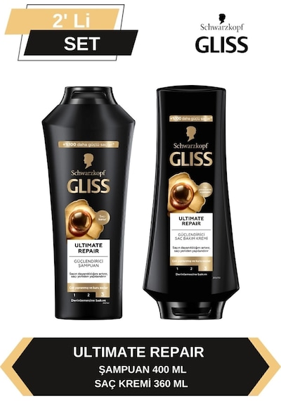 Gliss Ultimate Repair Şampuan 400 ML + Saç Kremi 360 ML