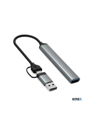 Winex 4in1 UsbA ve Type-C To UsbA 3.01 Çoklayıcı Hub Adaptör