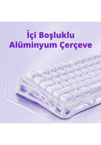 Gravastar V75 Manyetik Kablolu Gaming Klavye, M1 Pro Kablosuz Optik Mouse Ve Mousepad Oyuncu Seti, L Optik