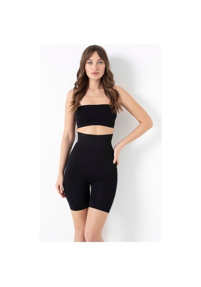 Anıl Lingerie 2541s Toparlayıcı Dikişsiz Kısa Paçalı Yüksek Bel Şort Korse Siyah