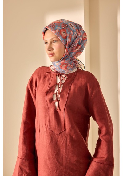 Silk Home Soft Eşarp 73090-18 Bebe Mavi, Yavruağzı, Somon, Sarı