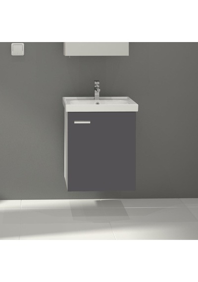 Denko Terra 50 CM Antrasit Gri Mdf Banyo Dolabı Takımı Antrasit - Gri Denko Terra 50 CM Antrasit Gri Mdf Banyo Dolabı Takımı Antrasit - Gri