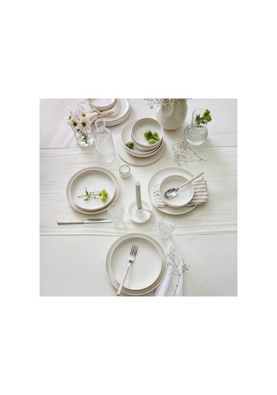 Bone Crest 24 Parça 6 Kişilik Yemek Takımı Sade Beyaz