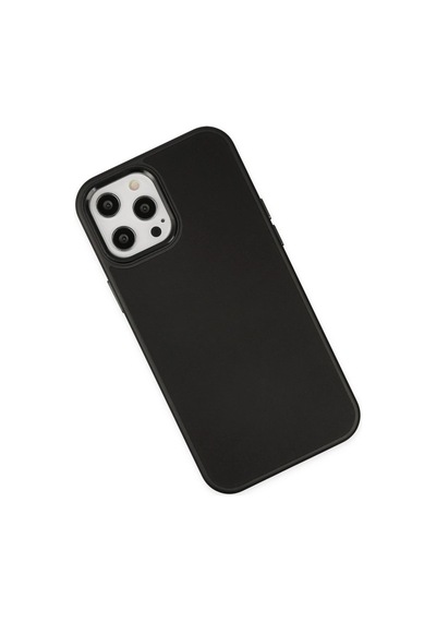 Apple iPhone Uyumlu   12 Pro Max Kılıf Asya Deri Silikon - Siyah