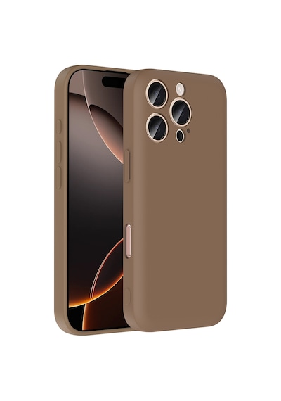 Apple Uyumlu iPhone 16 Pro Max Kılıf Kamera Korumalı Kartlık Hazneli Zore Vitra Kapak Kahverengi