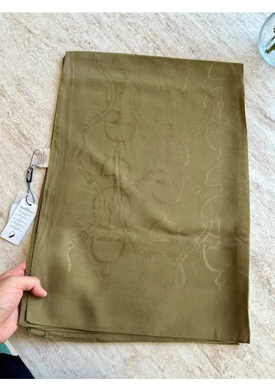 Noura Scarf Diamond Maria Şal Yağ Yeşili Çok Renkli