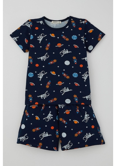 Breeze Erkek Bebek Şortlu Pijama Takımı Galaksi Temalı Astronot Desenli 9 Ay-3 Yaş, Lacivert Breeze Erkek Bebek Şortlu Pijama Takımı Galaksi Temalı Astronot Desenli 9 Ay-3 Yaş, Lacivert