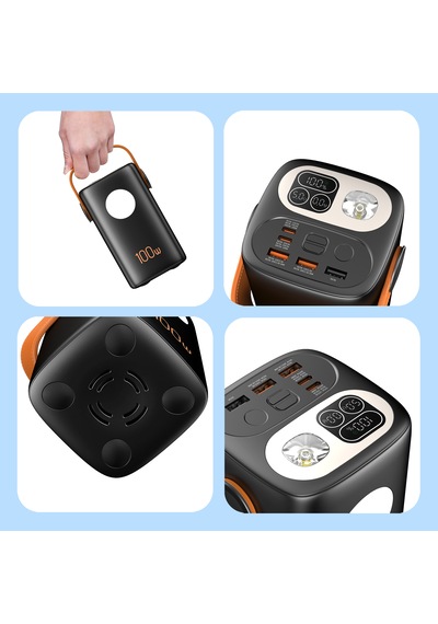 Cepini Cp-06 60.000mah 100w Pd Hızlı Şarj Powerbank - Laptop Ve Apple MacBook Uyumlu Taşınabilir Güç İstasyonu Gri