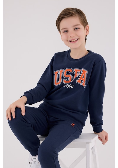 U.S. Polo Assn. Lisanslı Erkek Çocuk Alt Üst 2 Parça Eşofman Takımı Us2219 Koyu İndigo