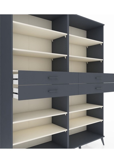 Hyperion Gardrop 10 Raflı 4 Çekmeceli 176x44x221 Antrasit-aytaşı/antrasit Aytaşı/antrasit Hyperion Gardrop 10 Raflı 4 Çekmeceli 176x44x221 Antrasit-aytaşı/antrasit Aytaşı/antrasit