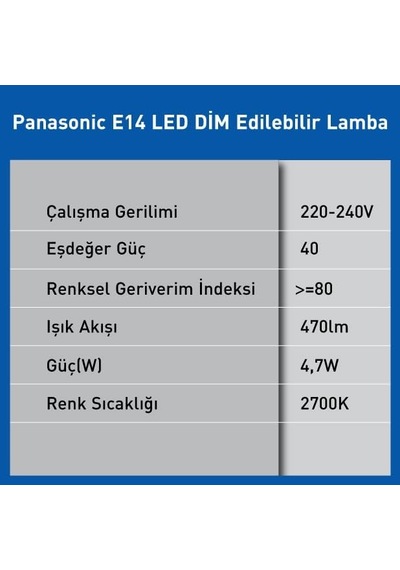 E14 Led Dim Lamba 4,7w 470lm 2700k
