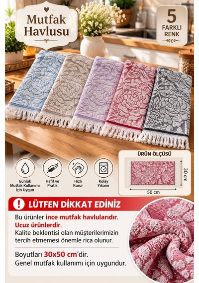 5 Adet Jakarlı Desenli Ekonomik %100 Pamuk Mutfak Havlusu Seti 30 X 50 Cm 5'li Jakar Set - 945252485 5'li Jakar Set 5 Adet Jakarlı Desenli Ekonomik %100 Pamuk Mutfak Havlusu Seti 30 X 50 Cm 5'li Jakar Set - 945252485 5'li Jakar Set
