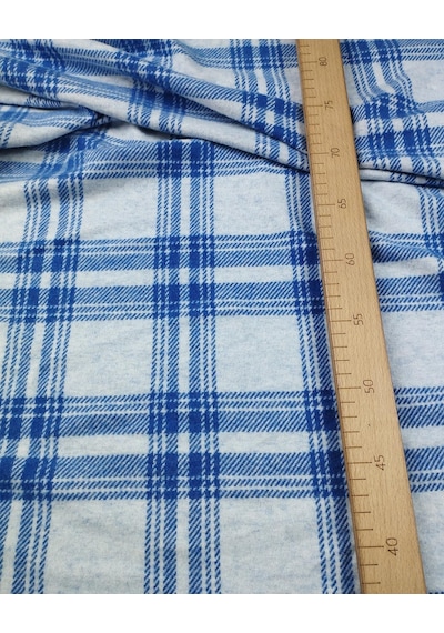 Lacivert Bej Ekoseli Jakarlı Örme 140x100cm -10660 Renkli