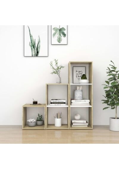 Tdesıgno Dilha -kitaplık-ofis Dolabı - Beyaz 6 Raflı 90 Cm Meşe - Beyaz