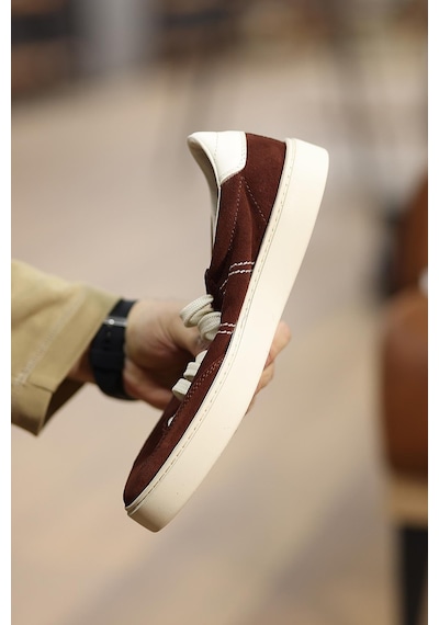 Shoetyle - Koyu Kahverengi Hakiki Süet Bağcıklı Erkek Sneaker 666-3071-1248 Kahve Rengi Shoetyle - Koyu Kahverengi Hakiki Süet Bağcıklı Erkek Sneaker 666-3071-1248 Kahve Rengi