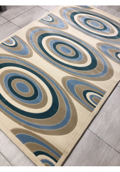 Saray Halı Vizyon 11169 Rm 150X230 Krem Mavi 4 M2 Halı !
