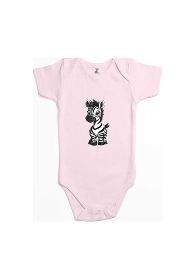 Zepplin Giyim Şirin Zebra Siyah Bebek Body Zıbın