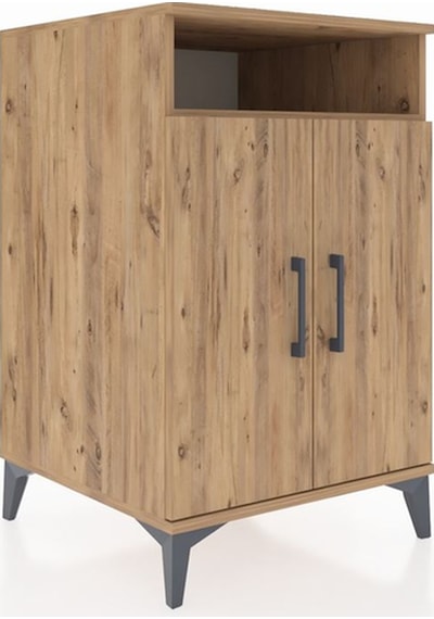 Kronos Komodin 3 Raflı 2 Kapaklı 60x59x96 Çam-çam Çam