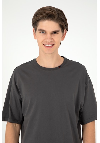 U.S. Polo Assn. Erkek Oversize Fit Bisiklet Yaka Antrasit Tişört 50294288-VR006