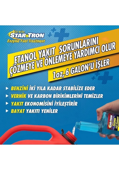 Starbrite - Star Tron Enzim Katkılı Benzin Katkısı 473 Ml : Etanol Sorunlarına Son, Benzinli Motorlar İçin Enzim Gücüyle Profesyonel Koruma