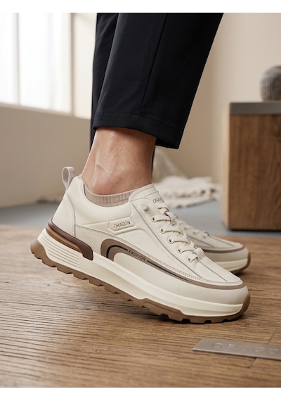 Dragon Heart Erkek Kışlık Su Geçirmez Kaydırmaz Ortopedik Hafif Taban Sneaker Beyaz