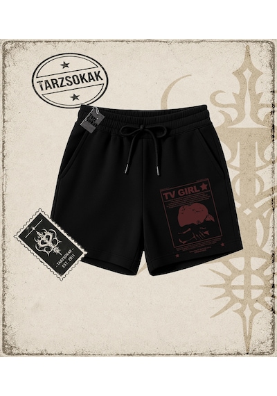 Tarzsokak Gotik & Grunge Streetwear Tv Grıl Star Unisex Şort Siyah