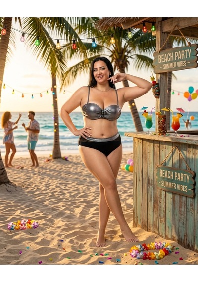 Büyük Beden Destekli Straplez Kesim Parlak Toparlayıcı Yüksek Bel Kadın Bikini Takım Siyah Büyük Beden Destekli Straplez Kesim Parlak Toparlayıcı Yüksek Bel Kadın Bikini Takım Siyah