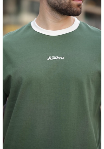 Madmext Haki Baskılı %100 Pamuklu Erkek T-shirt E7135 Haki