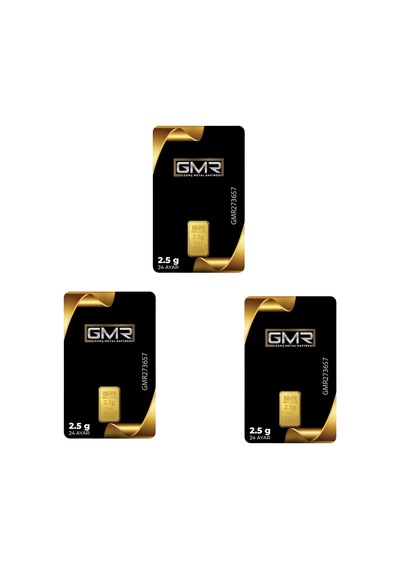 3 Adet 2.5 Gr 24 Ayar Altın 995 Gmr