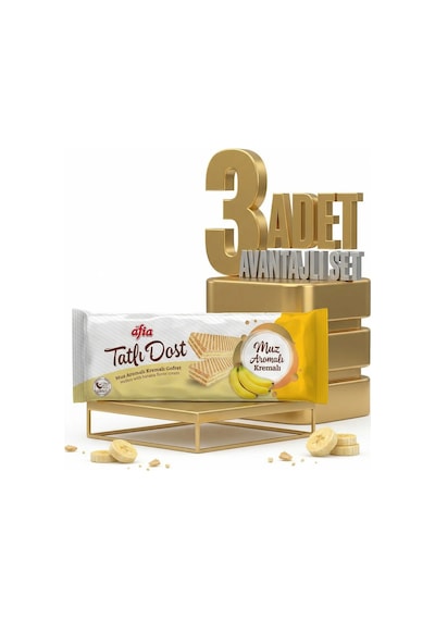Afia Tatlı Dost Muz Kremalı Gofret 3x140 Gr