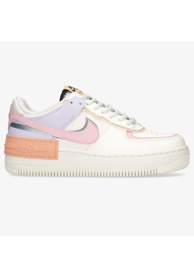 Nike Air Force 1 Shadow Phantom Yürüyüş Ayakkabısı Beyaz Pembe Swoosh Krem
