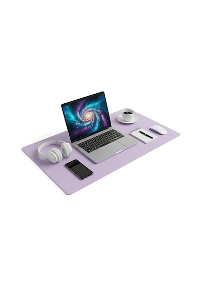 90x40 Xl Deri Mouse Pad,ofis,masa Matı Sümen,konforlu Mouse Pad,çift Yönlü Lila