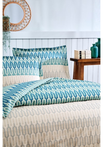 Özdilek Flame Stitch Çift Kişilik Nevresim Takımı MAVI