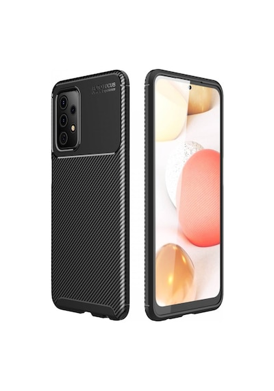 Samsung Galaxy Uyumlu - A72 Kılıf Auto Focus Karbon Kapak - Siyah