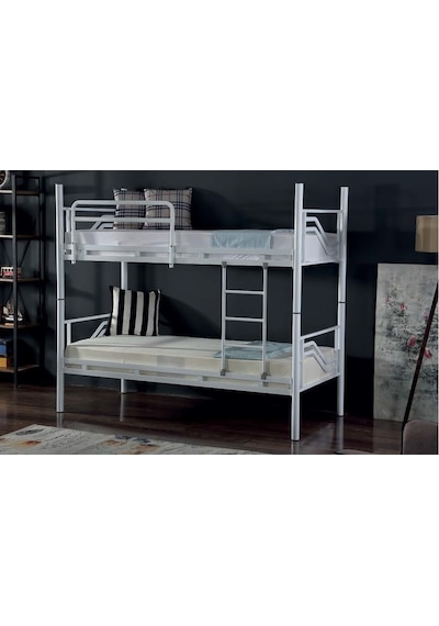Ranzaci Solid Ranza 90x190 Genç Çocuk Yatak Odası Metal Ranza Beyaz