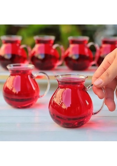 Keyfi Ala Borosilikat Cam Çay Bardağı Seti, 200ml, 6'li, Termisil Kupa, Şık Ve Dayanıklı 12 Çok Renkli