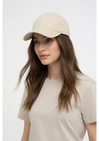 Mollycrush Luxury Unisex Krem Pamuklu Beyzbol Şapkası Premium Casual Outdoor Model Krem