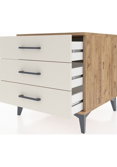 Kronos Komodin 3 Çekmeceli 60x59x64 Çam-aytaşı Çam