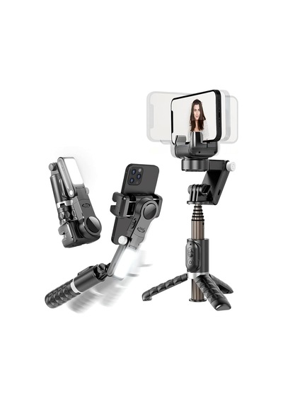 Profesyonel Tripodlu Gimbal, 2 Eksenli Manevra Kabiliyeti, 70 Cm Uzayabilen Tripod, Uzaktan Kumandalı Kullanım, Telefo Diğer