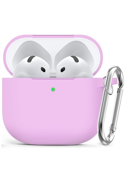 Apple Uyumlu AirPods 4. Nesil Soft Silikon Kılıf Düz Renkler Lila