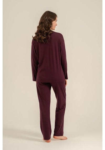 Pierre Cardin Kadın Mor Uzun Kol Pijama Takım Pc9304-s-v1 Pc9304-s-v1