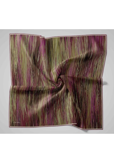 Silk Home Twill İpek Eşarp 11484-29 Mor, Yeşil, Menekşe, Koyu Yeşil