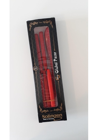 Solingen 6 Simli Kırmızı Meyve Bıçağı.Yan Soyacak ve Doğrama Set