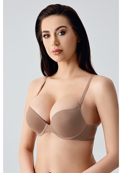 New Bra Kadın Push-up Etkili Destekli Saten Görünümlü Sütyen Cappuccino 7030 Cappuccino New Bra Kadın Push-up Etkili Destekli Saten Görünümlü Sütyen Cappuccino 7030 Cappuccino