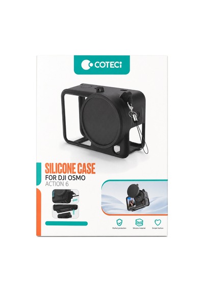 Djı Osmo Action 6 Tam Uyumlu Silikon Koruma Kılıfı Lens Kapaklı Siyah