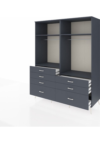 Kronos Gardrop 4 Raflı 7 Çekmeceli 2 Askılı 176x59x221 Antrasit-antrasit Antrasit Kronos Gardrop 4 Raflı 7 Çekmeceli 2 Askılı 176x59x221 Antrasit-antrasit Antrasit