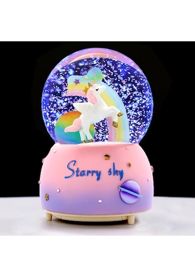 Redsky Butik Unicorn Işıklı Müzikli Kar Motorlu Kar Küresi Büyük